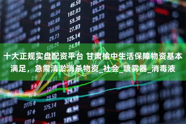 十大正规实盘配资平台 甘肃榆中生活保障物资基本满足，急需清淤消杀物资_社会_喷雾器_消毒液