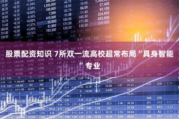 股票配资知识 7所双一流高校超常布局“具身智能”专业