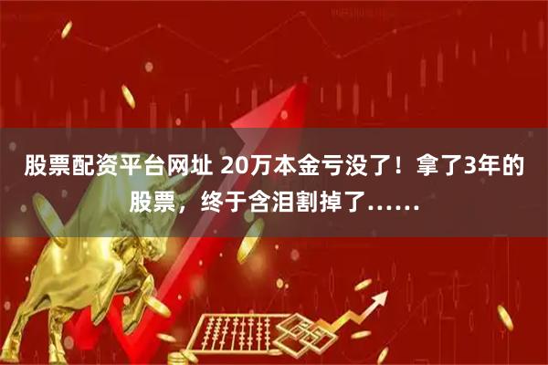 股票配资平台网址 20万本金亏没了！拿了3年的股票，终于含泪割掉了……